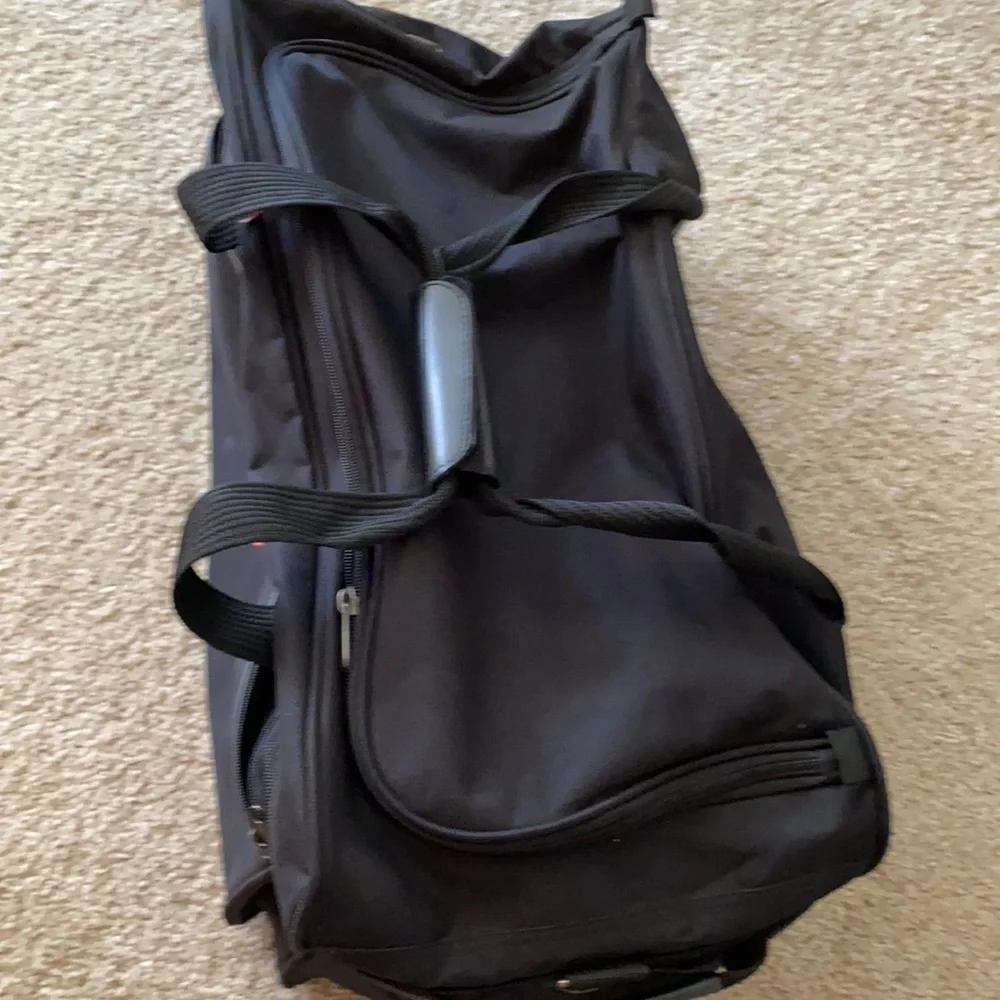 Black Sports Duffel Bag with Team Logo - Men Bags Luggage & Travel